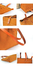 Vintage Canvas Leather Mens Womens Tote Shopping Bags Messenger Bag Tan Tote Handbag For Men Women
