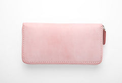 Gray Pink Womens Leather Zipper Long Wallet Phone Long Clutch Wallet for Women