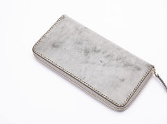 Gray Pink Womens Leather Zipper Long Wallet Phone Long Clutch Wallet for Women