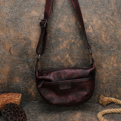 Leather Womens Saddle Shoulder Bags Saddle Vintage - Leather Texture Detail