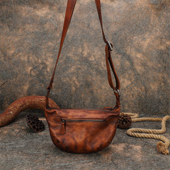 Brown Leather Womens Saddle Shoulder Bags Saddle Vintage Crossbody Purse for Women