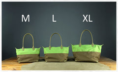 Green Womens Nylon Shoulder Handbag Womens Nylon Contrast Color Shoulder Work Purse Nylon for Ladies