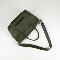Dark Green Womens Nylon Shoulder Tote Green Nylon Handbag Shoulder Purse for Ladies