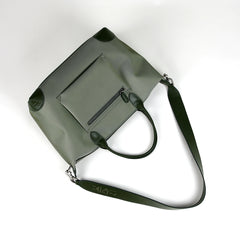 Dark Green Womens Nylon Shoulder Tote Green Nylon Handbag Shoulder Purse for Ladies
