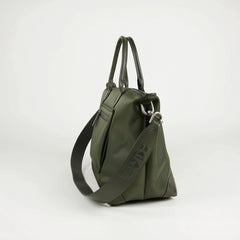 Dark Green Womens Nylon Shoulder Tote Green Nylon Handbag Shoulder Purse for Ladies
