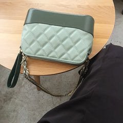Green Leather Women Chain Shoulder Bag Wristlet Bag For Women