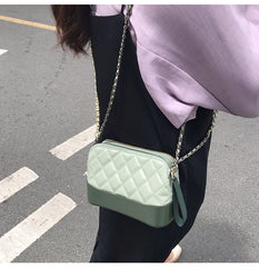 Green Leather Women Chain Shoulder Bag Wristlet Bag For Women