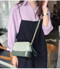 Green Leather Women Chain Shoulder Bag Wristlet Bag For Women