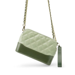 Green Leather Women Chain Shoulder Bag Wristlet Bag For Women