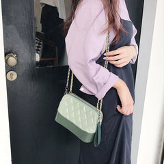Green Leather Women Chain Shoulder Bag Wristlet Bag For Women