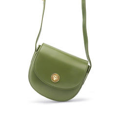 Green Leather Women Small Saddle Shoulder Bag For Women
