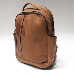Green Mens Leather Backpack Travel Backpacks Laptop Backpack for men