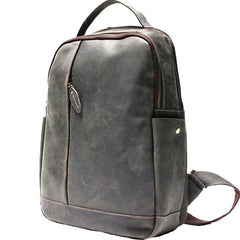 Green Mens Leather Backpack Travel Backpacks Laptop Backpack for men