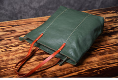 Green Women Leather Small Tote Bag Shopper Bag For Women