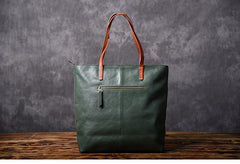 Green Women Leather Small Tote Bag Shopper Bag For Women