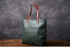 Green Women Leather Small Tote Bag Shopper Bag For Women