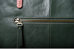 Green Women Leather Small Tote Bag Shopper Bag For Women
