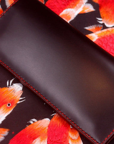 Handmade long wallet leather men red coffee wine vintage wallet for men - EverHandmade