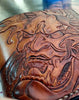 Handmade men wallet vintage hand carved prajna ghost leather billfold wallet for men - EverHandmade