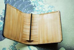 Handmade men wallet vintage hand painting chinese lion leather billfold wallet for men - EverHandmade