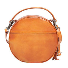 Leather Circle Bag Round Leather Crossbody Bag - Annie Jewel