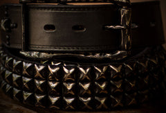 Handmade Custom personalized punk rivet Leather men White black belt