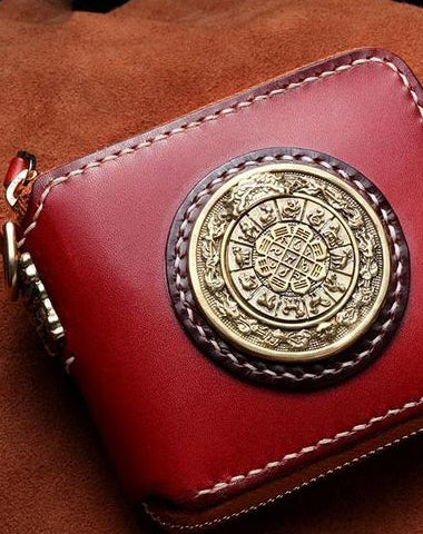 Handmade Leather Mens Biker Chain Wallet Cool Leather Wallet Small Chain Wallets for Men