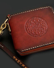 Handmade Leather Mens Biker Chain Wallet Cool Leather Wallets Small Chain Wallets for Men