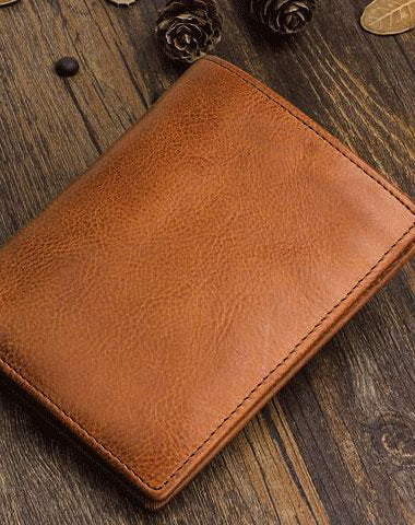 Cool Leather Mens Slim Leather billfold Wallet Men Small Bifold Wallets for Men