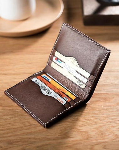 Cool Leather Mens Slim Small Wallets Men billfold Bifold Wallet for Men