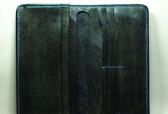 Handmade Long leather wallet men death angle tooled carved long wallet for him - EverHandmade