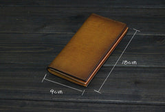 Handmade Men long leather wallet men vintage coffee brown black tan wallet for him