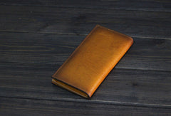 Handmade Men long leather wallet men vintage coffee brown black tan wallet for him