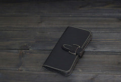 Handmade Men long leather wallet men vintage tan brown coffee wallet for him
