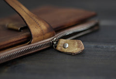 Cool Mens long leather wallet Vintage Long Wallets for Men Bifold Wallets
