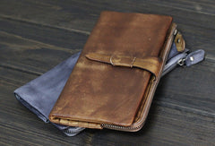 Cool Mens long leather wallet Vintage Long Wallets for Men Bifold Wallets