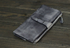 Cool Mens long leather wallet Vintage Long Wallets for Men Bifold Wallets