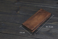 Handmade Mens long leather wallet men multi card vintage brown wallet for men - EverHandmade