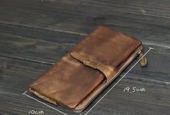Cool Mens long leather wallet Vintage Long Wallets for Men Bifold Wallets