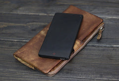 Cool Mens long leather wallet Vintage Long Wallets for Men Bifold Wallets