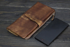 Cool Mens long leather wallet Vintage Long Wallets for Men Bifold Wallets