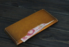 Handmade Men long leather wallet men vintage brown wallets for him - EverHandmade
