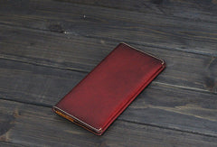 Handmade Men long leather wallet men vintage brown wallets for him - EverHandmade