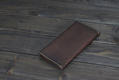 Handmade Men long leather wallet men vintage brown wallets for him - EverHandmade