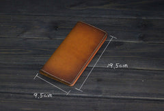 Handmade Men long leather wallets men vintage brown coffee Tan black wallet for him
