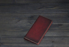 Handmade Men long leather wallets men vintage brown coffee Tan black wallet for him