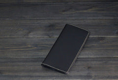 Handmade Men long leather wallets men vintage brown coffee Tan black wallet for him