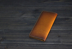 Handmade Men long leather wallets men vintage brown coffee Tan black wallet for him