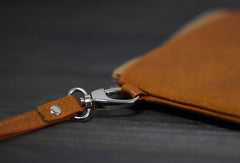 Handmade Men long leather wallet men vintage brown coffee blue wallet for him