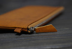 Handmade Men long leather wallet men vintage brown coffee blue wallet for him